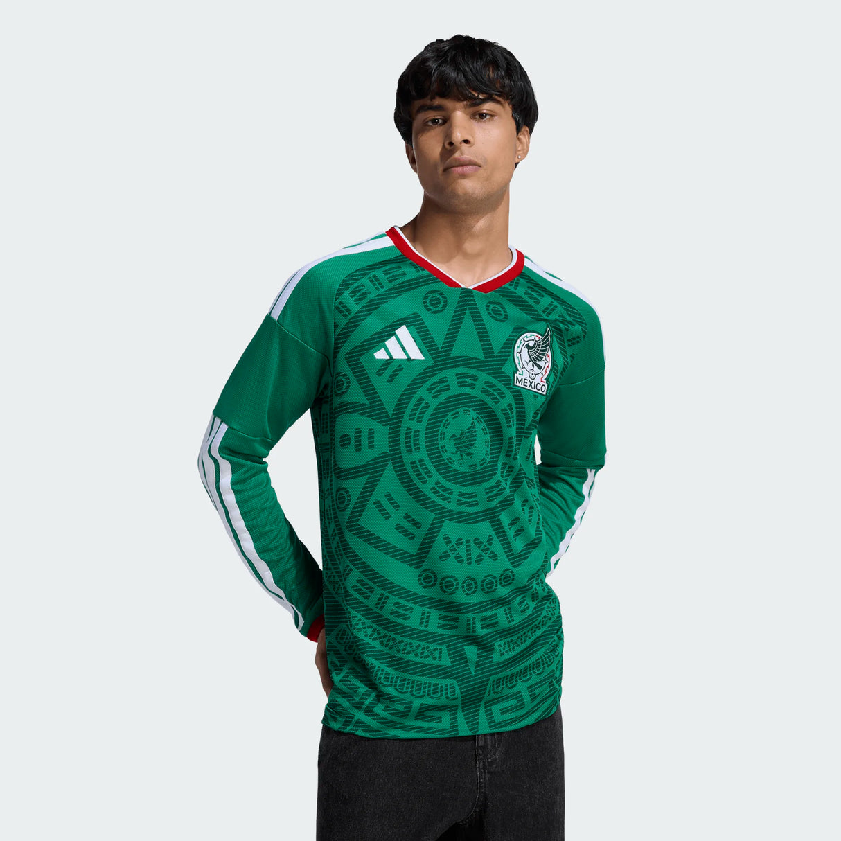 adidas Men's Mexico 26 Home Long Sleeve Jersey-1