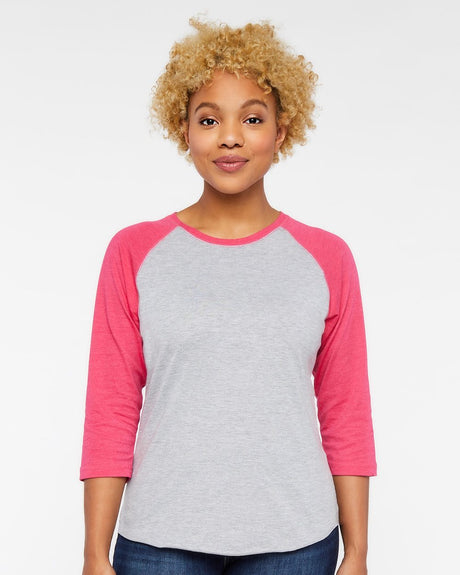 LAT Women's Baseball Fine Jersey Three-Quarter Sleeve Tee