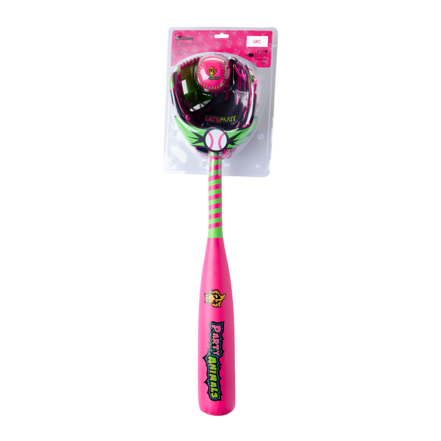 Wilson 2026 Party Animals A200 10" Glove Ball & Bat Kit-1