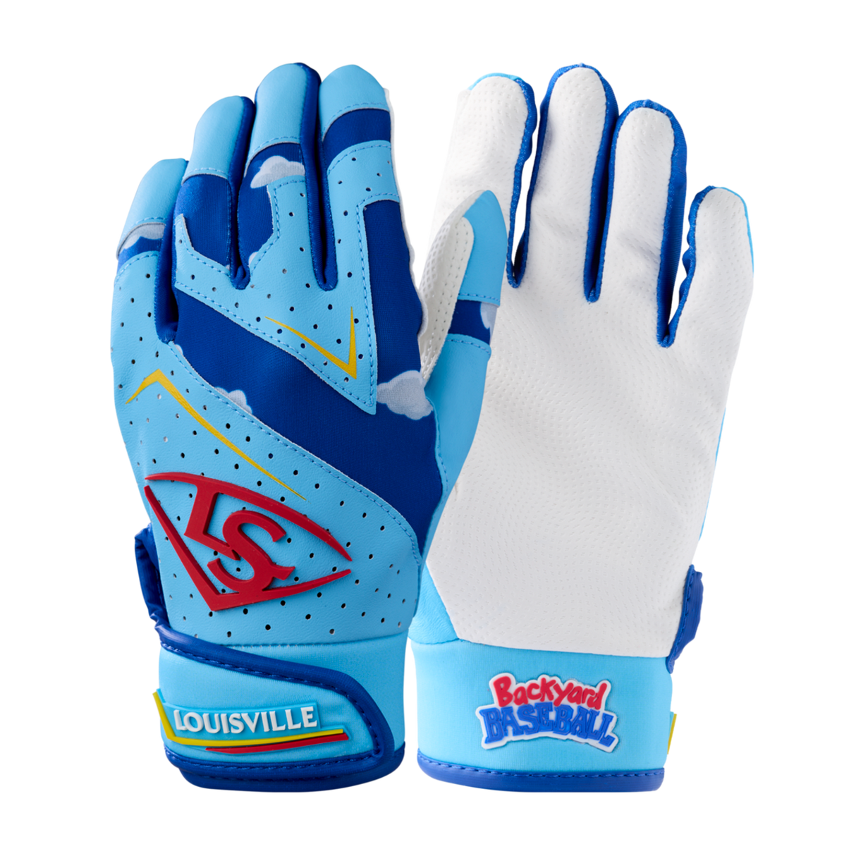Wilson Youth Backyard Baseball Clouds Genuine V2 Batting Gloves-2