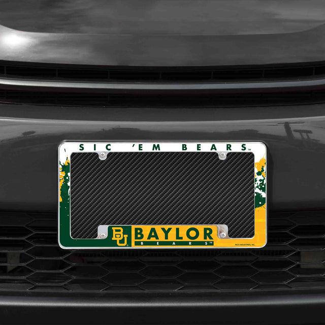 Rico Industries NCAA Baylor Bears Primary 12" x 6" Chrome License Plate Frame-1
