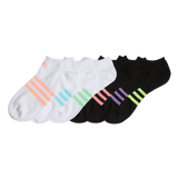 adidas Girl's Superlite 6-Pack No Show Sock-7