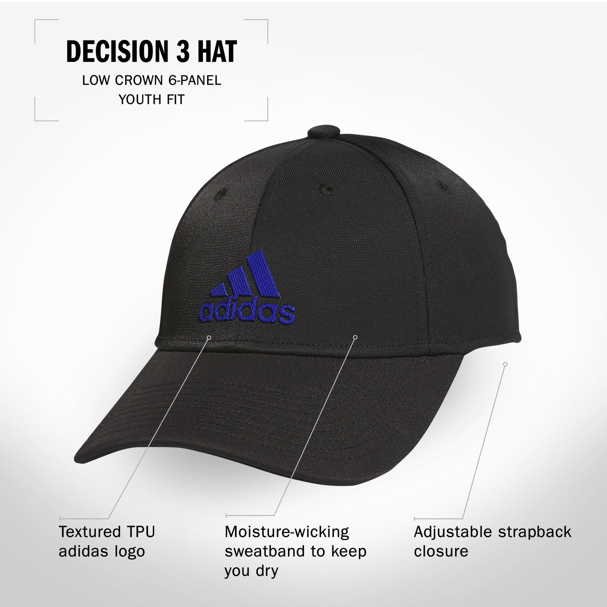 adidas Youth Decision 3 Hat-2