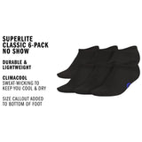 adidas Youth Superlite Classic 6-Pack No Show Sock-2