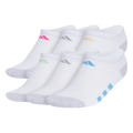 adidas Girl's Athletic Cushioned 6-Pack No Show Sock-1