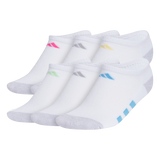 adidas Girl's Athletic Cushioned 6-Pack No Show Sock-1