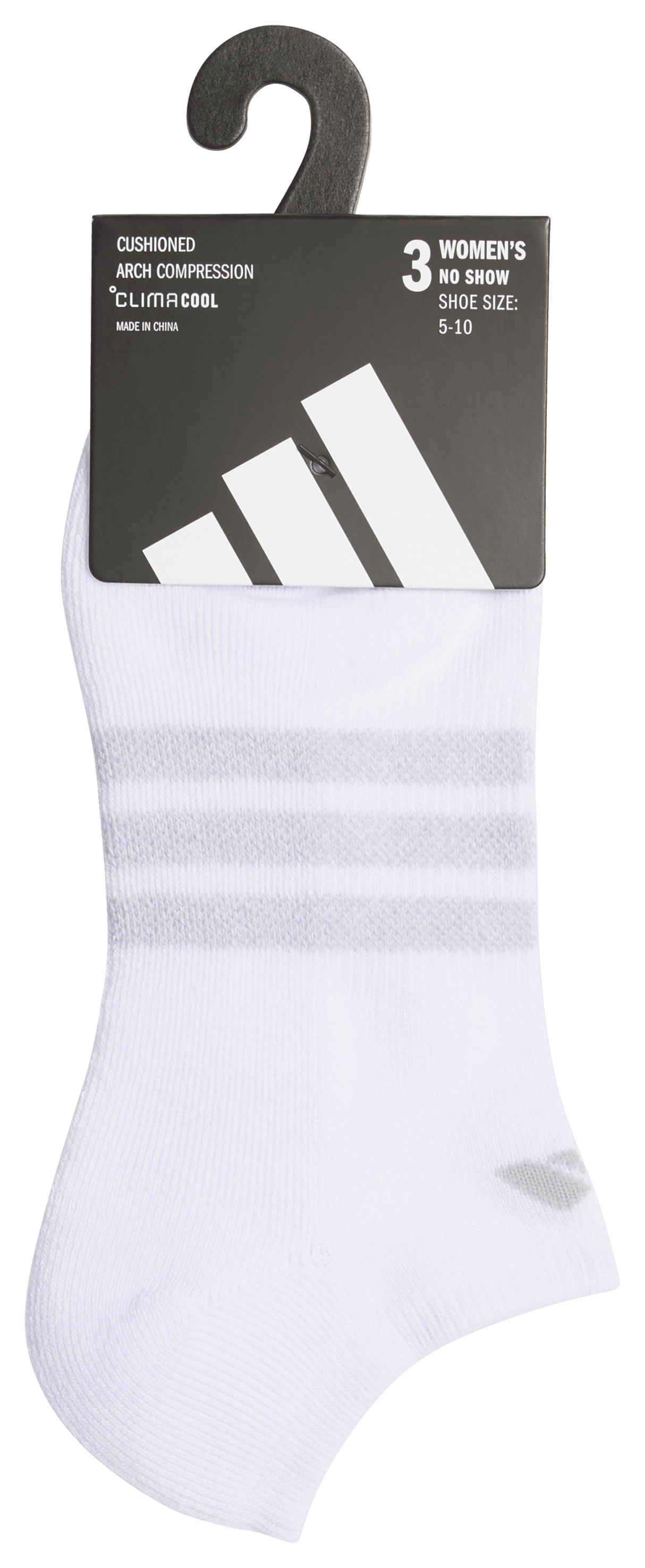 adidas Women's Cushioned 3-Stripe 4.0 3-Pack No Show Sock-6