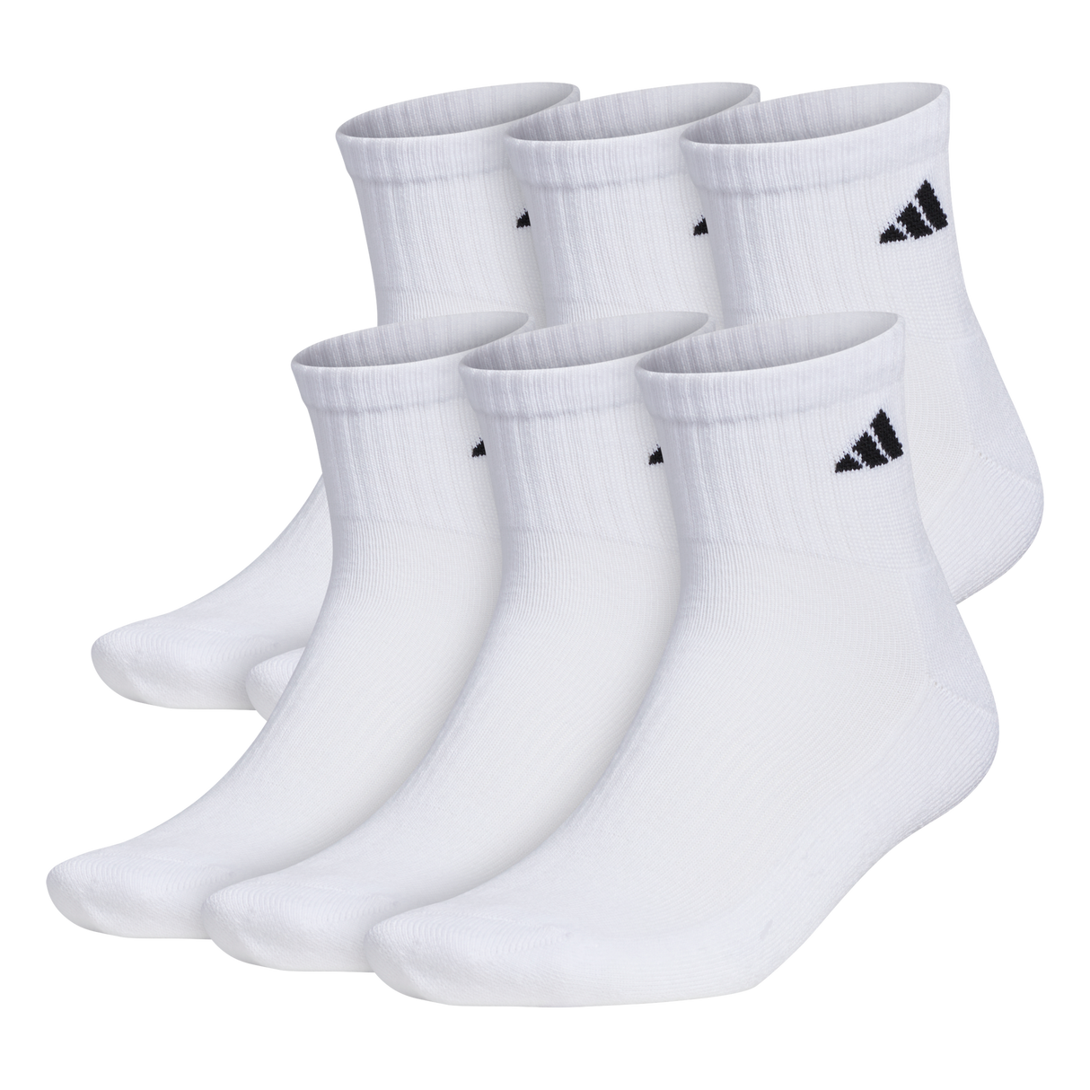 adidas Men's Athletic Cushioned 6-Pack Quarter Sock-1