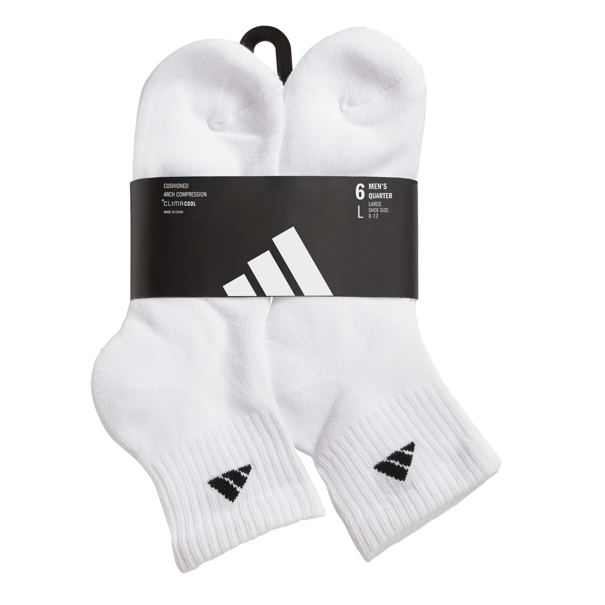 adidas Men's Athletic Cushioned 6-Pack Quarter Sock-9