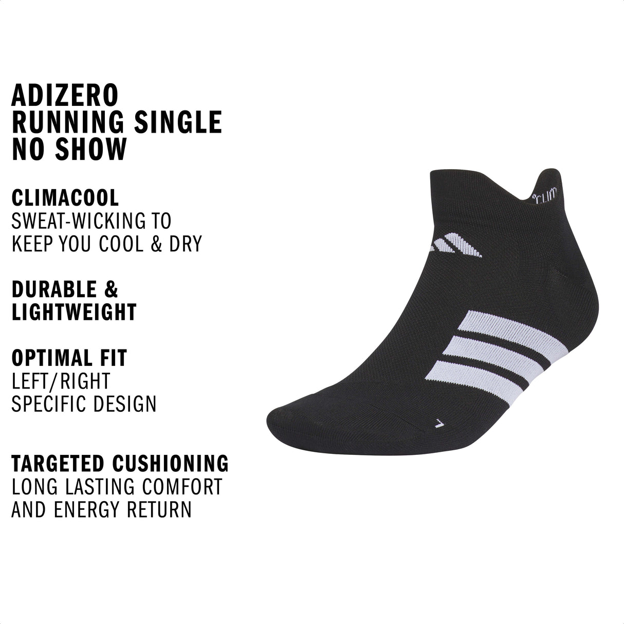 adidas Unisex Adizero Running Single No Show Sock-2