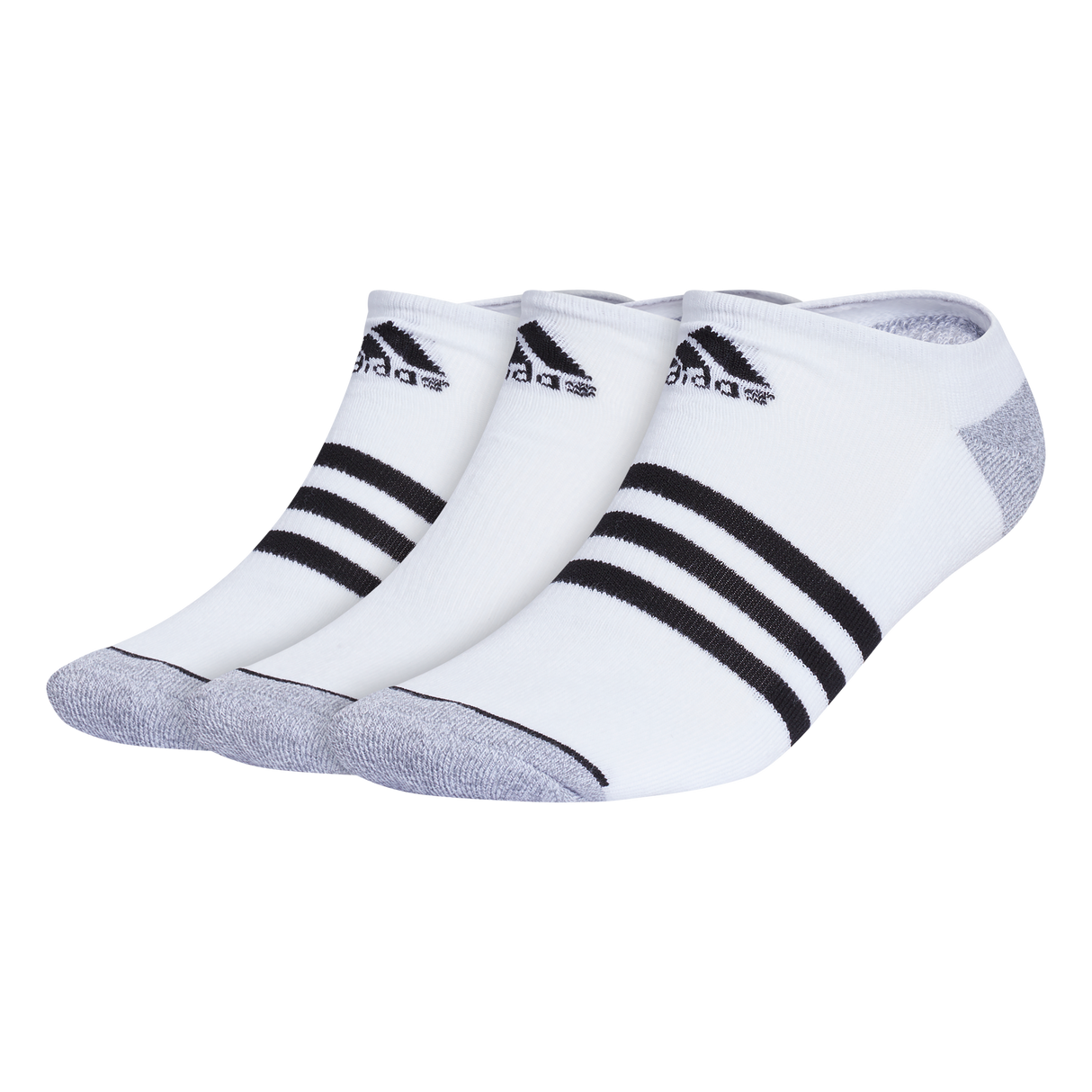 adidas Men's Cushioned 3-Stripe 3.0 3-Pack No Show Sock-1