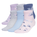 adidas Girl's Cushioned Graphic 6-Pack Quarter Sock-1