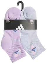 adidas Girl's Cushioned Graphic 6-Pack Quarter Sock-6