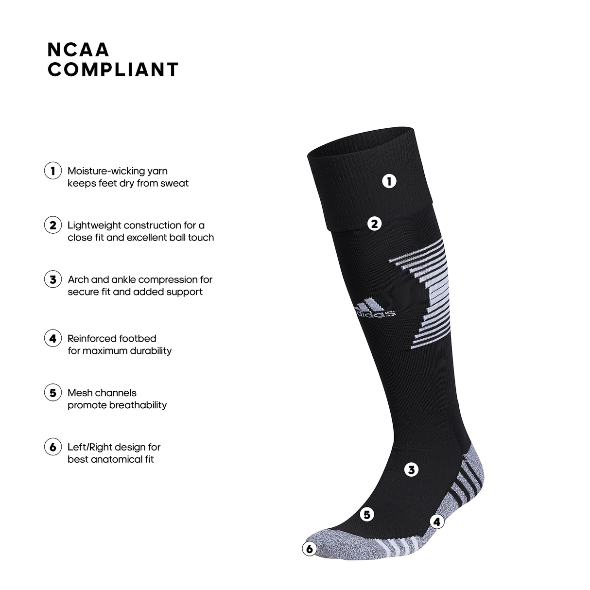 adidas Team Speed 3 Soccer OTC Sock-2