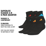 adidas Youth Superlite Classic 2.0 6-Pack Quarter Sock-2