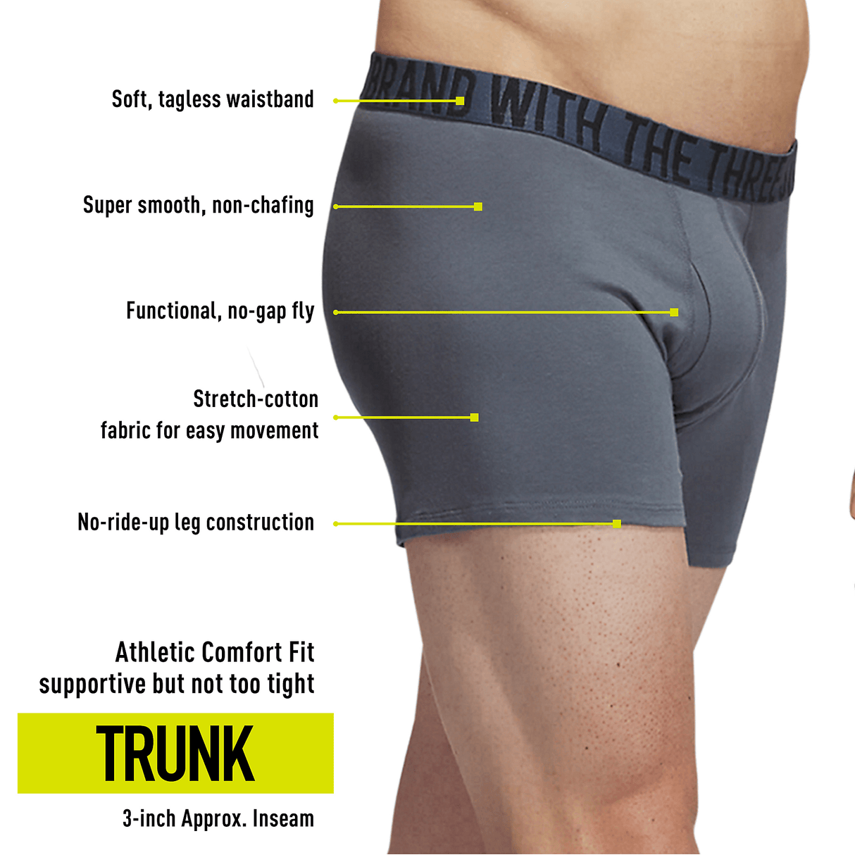 adidas Men's Stretch Cotton 4-Pack Trunk-2
