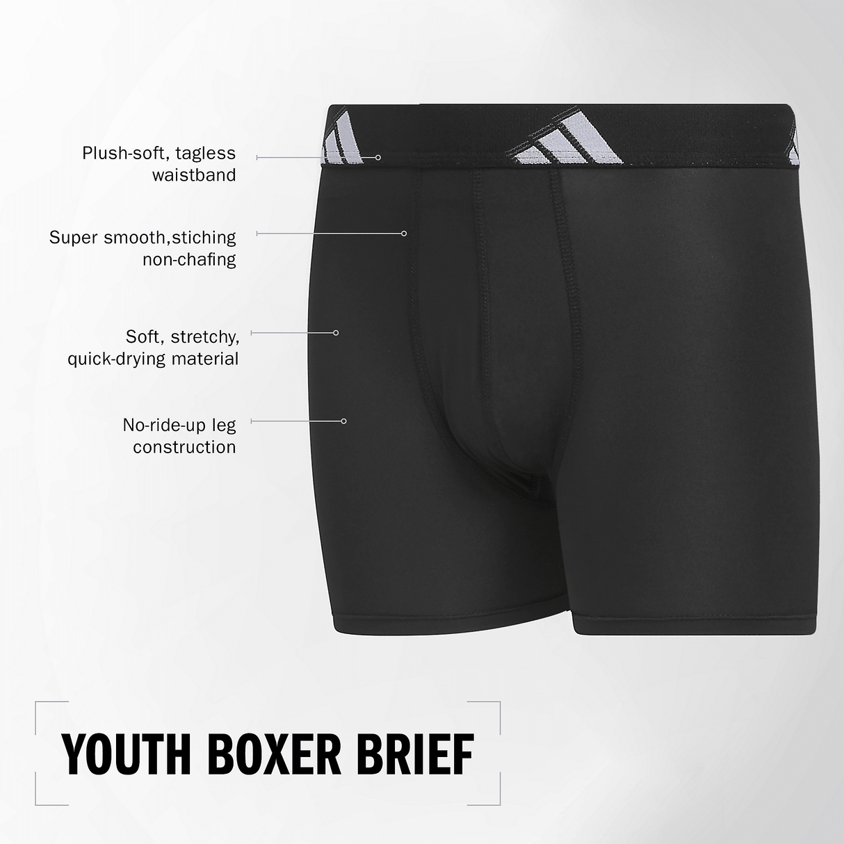 adidas Youth Microfiber Graphic 4-Pack Boxer Brief-2