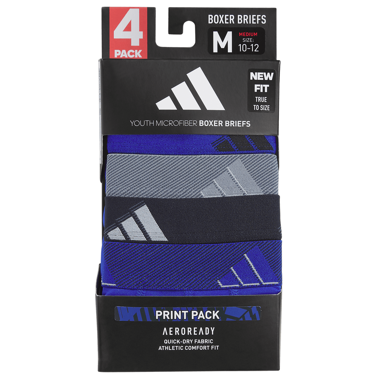 adidas Youth Microfiber Graphic 4-Pack Boxer Brief-4