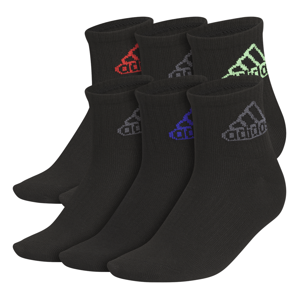 adidas Youth Superlite Classic 6-Pack Quarter Sock-1
