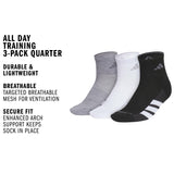 adidas Women's All Day Training 3-Pack Quarter Sock-2