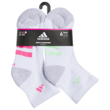 adidas Girl's Athletic Cushioned 6-Pack Quarter Sock-8