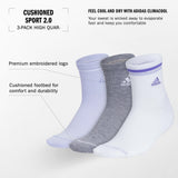 adidas Women's Cushioned Sport 2.0 3-Pack High Quarter Sock-2