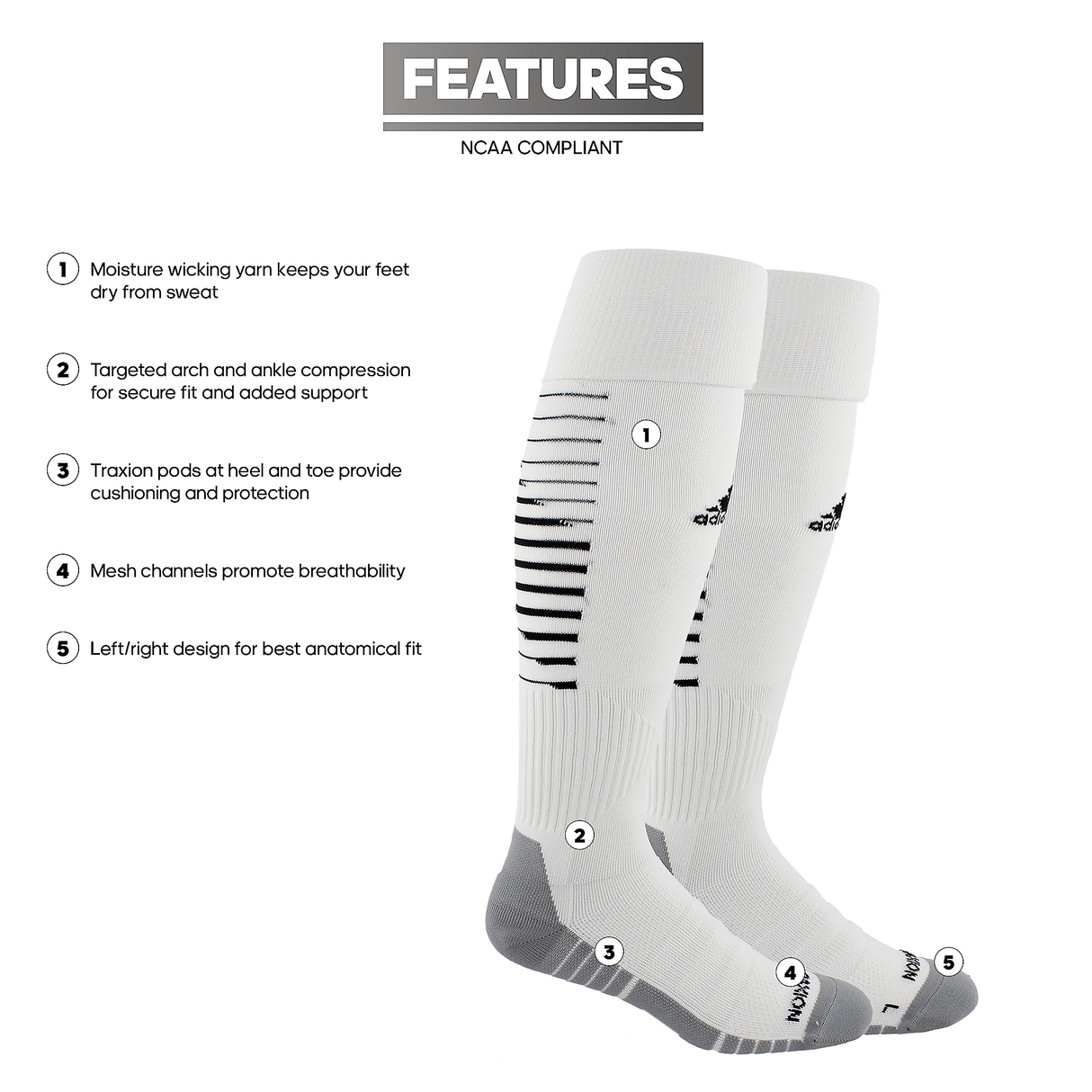 adidas Team Speed II Soccer OTC Sock-2