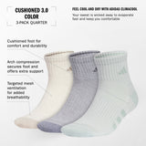 adidas Men's Cushioned 3.0 Color 3-Pack Quarter Sock-2