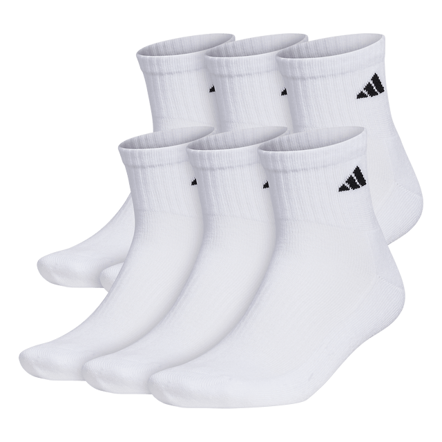 adidas Men's Athletic Cushioned 6-Pack Quarter Sock-1