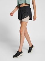 hummel Women's Mindful Training 2 In 1 Track Shorts-1