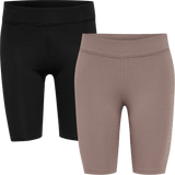 hummel Women's Training Essentials Maja 2-Pack Mid Waist Tight Shorts-1