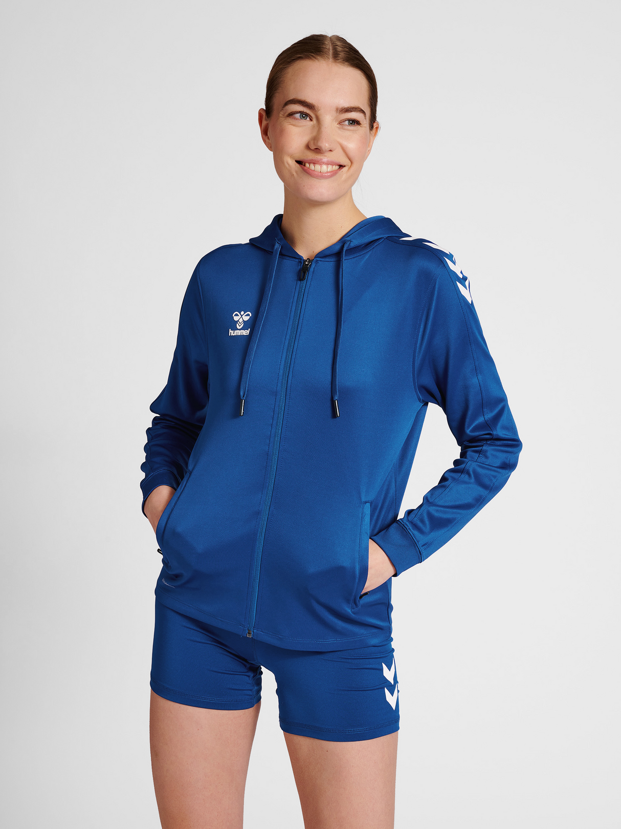 hummel Women's Core XK Poly Zip Hood Sweatshirt-5