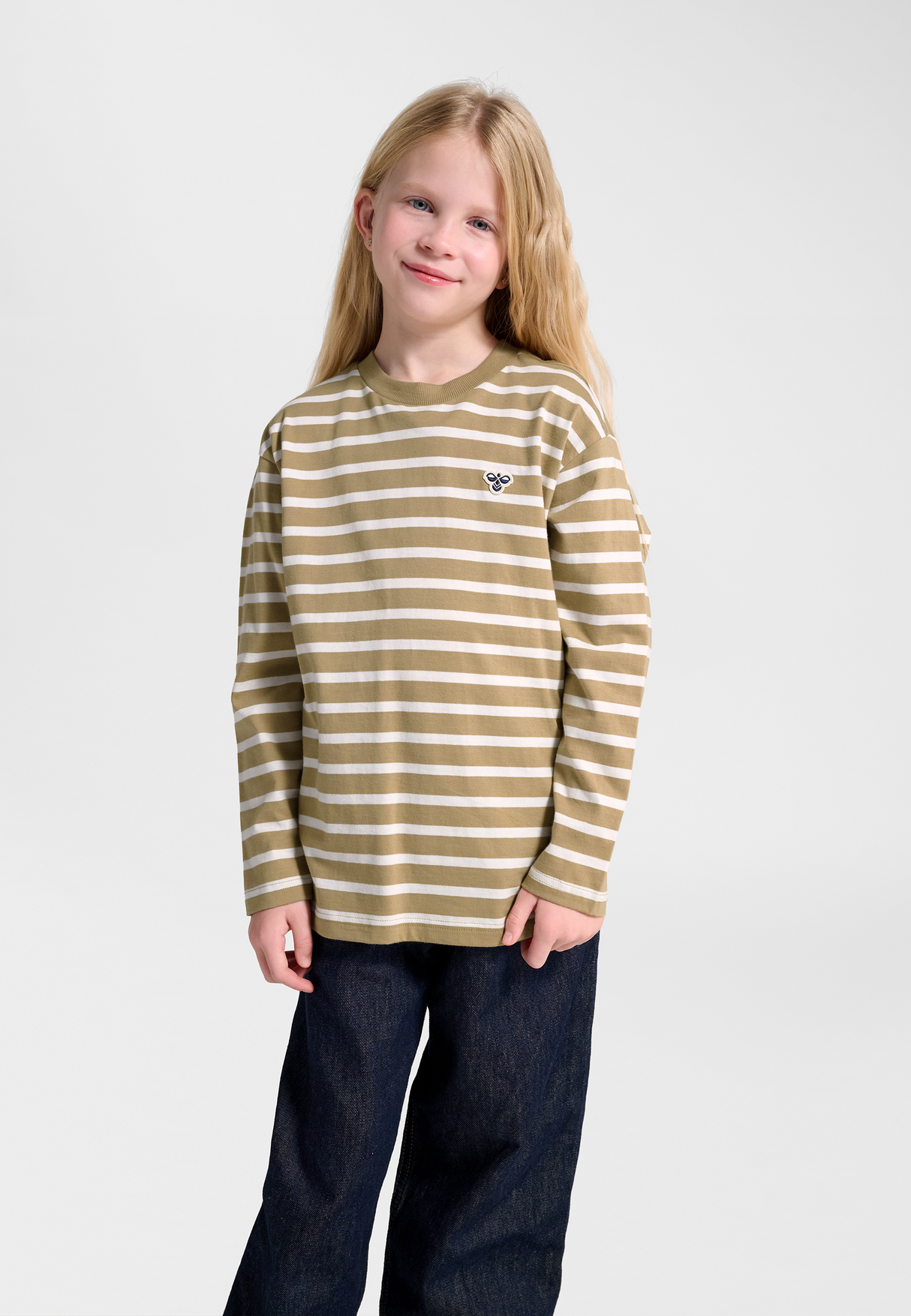 hummel Youth Loose Stripe Long Sleeve T-Shirt Bee-5