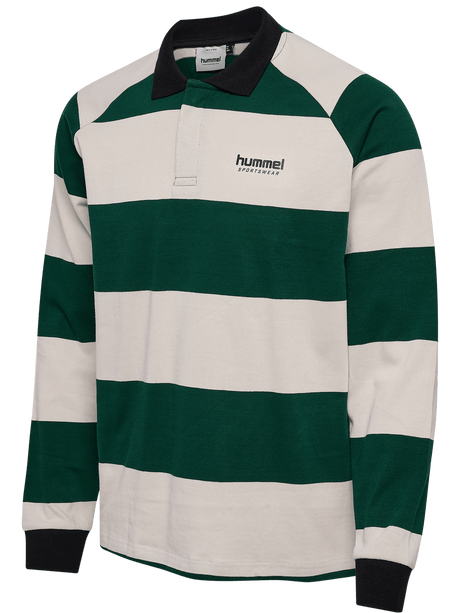hummel Men's Loose Striped Long Sleeve Polo-1