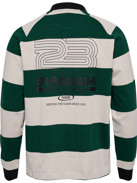 hummel Men's Loose Striped Long Sleeve Polo-2