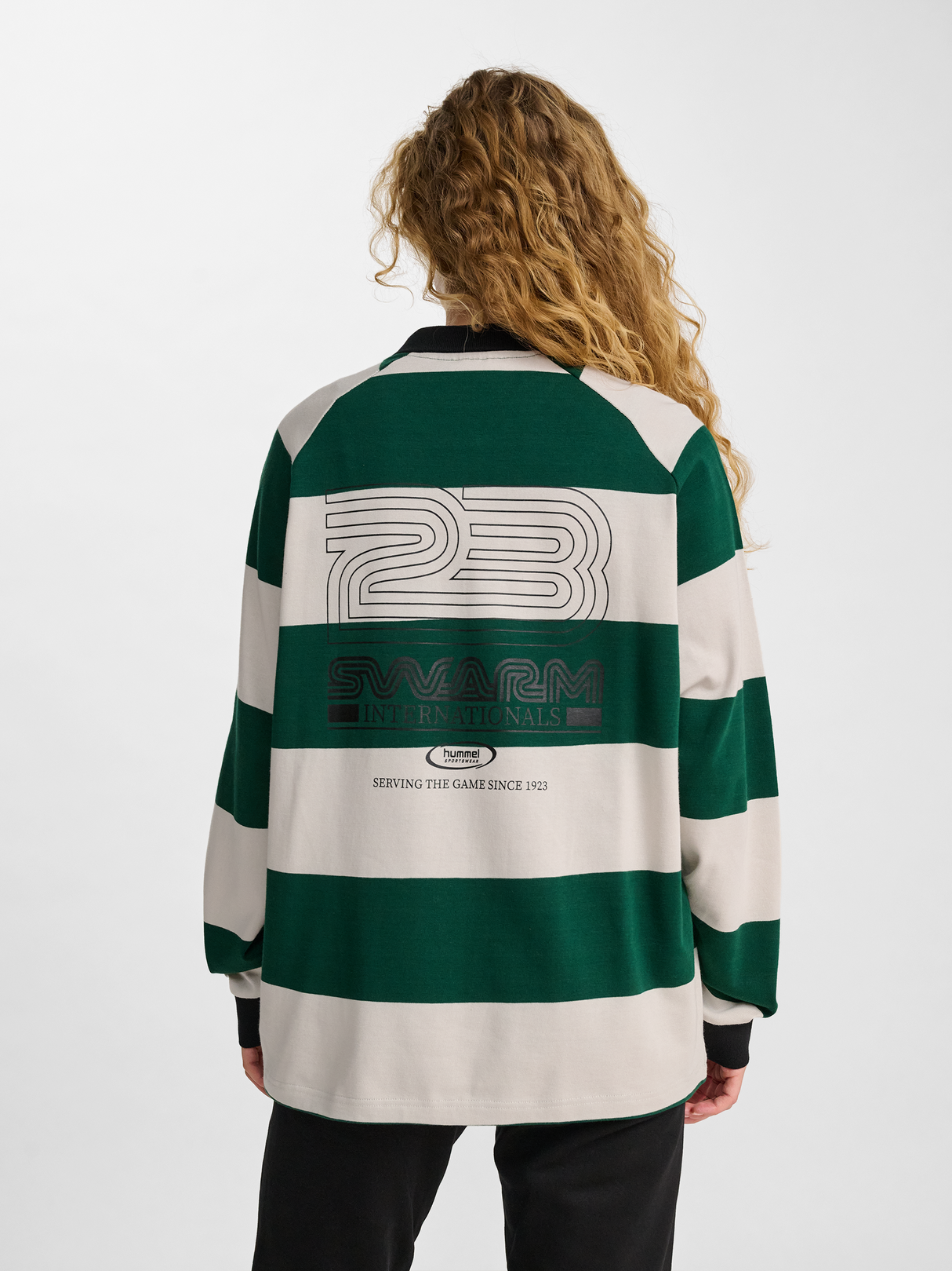 hummel Men's Loose Striped Long Sleeve Polo-4