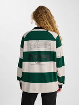 hummel Men's Loose Striped Long Sleeve Polo-4