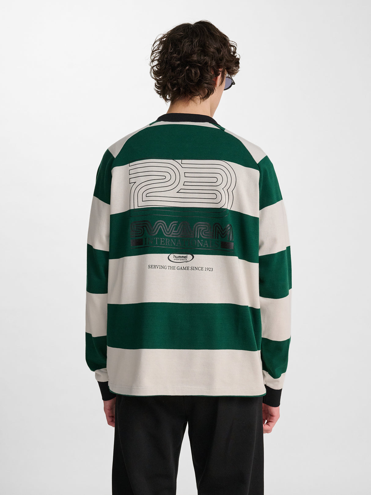 hummel Men's Loose Striped Long Sleeve Polo-6