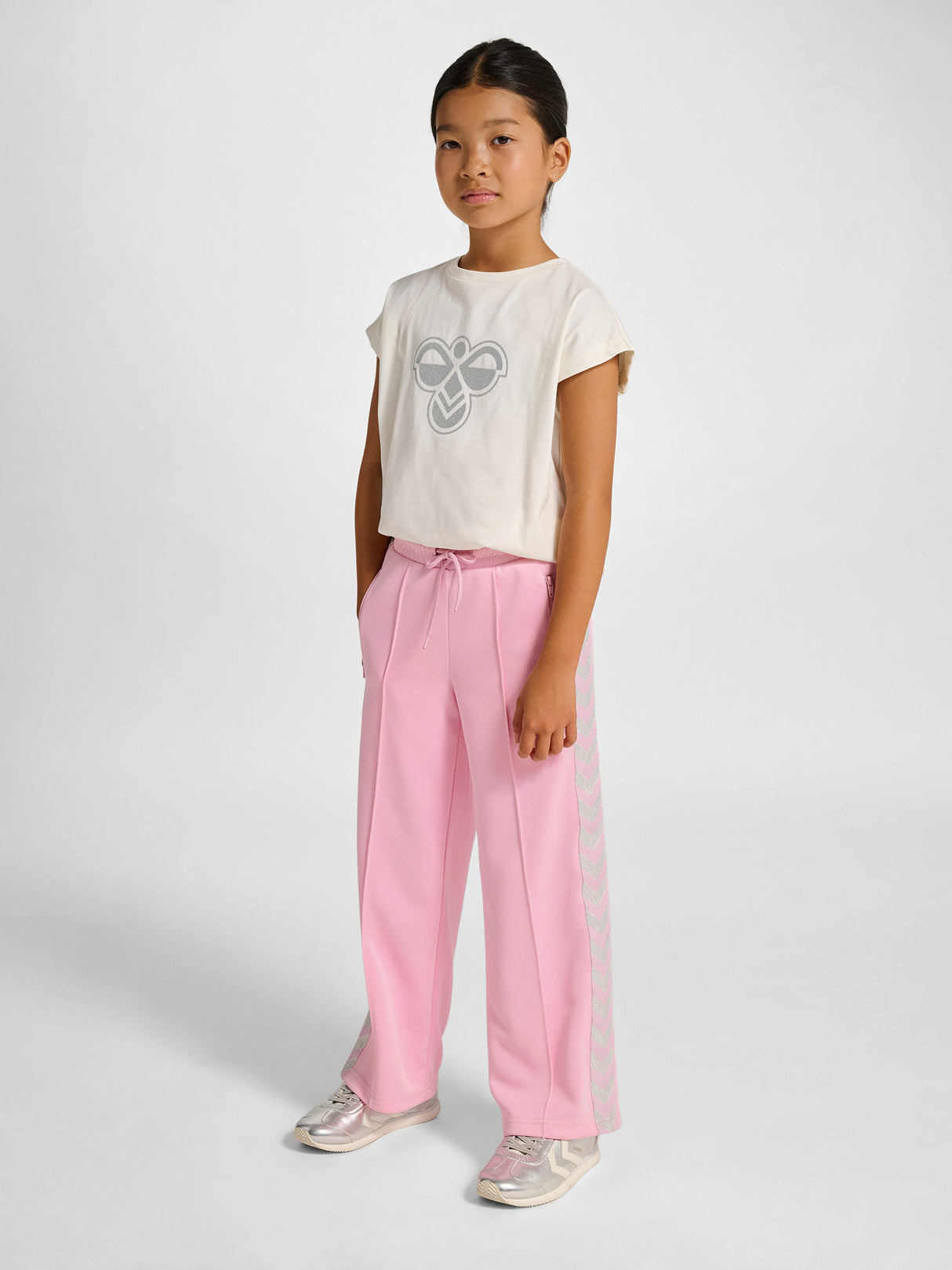 hummel Youth Wide Leg Poly Tape Pants-6