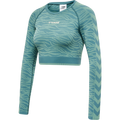 hummel Women's Mindful Training Saga Seamless Crop T-Shirt Long Sleeve-1