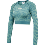 hummel Women's Mindful Training Saga Seamless Crop T-Shirt Long Sleeve-1