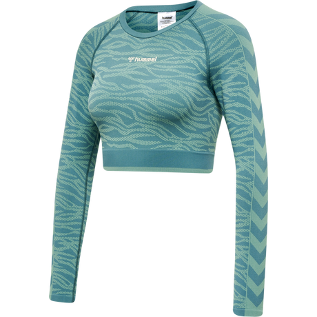 hummel Women's Mindful Training Saga Seamless Crop T-Shirt Long Sleeve-1