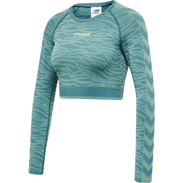 hummel Women's Mindful Training Saga Seamless Crop T-Shirt Long Sleeve-1