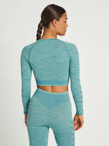 hummel Women's Mindful Training Saga Seamless Crop T-Shirt Long Sleeve-6