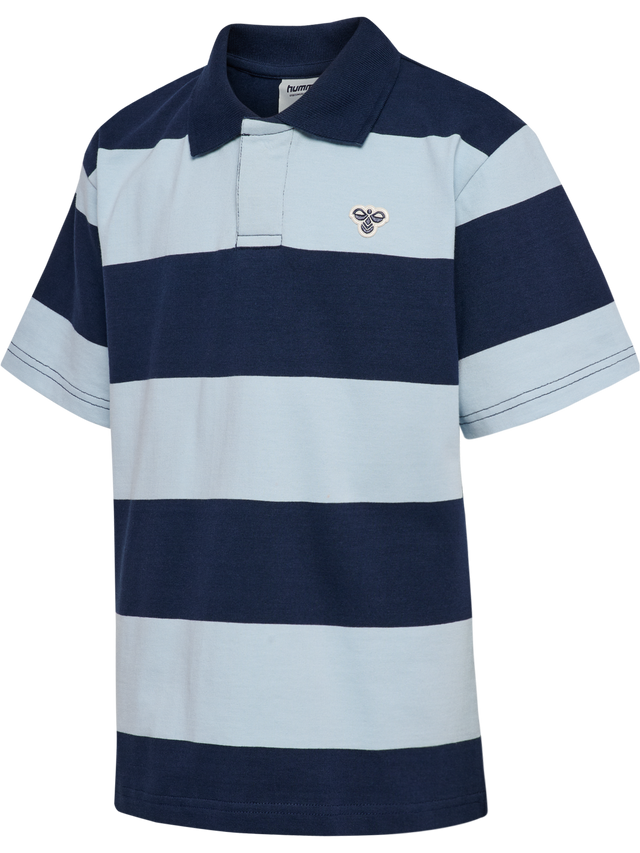 hummel Youth Loose Striped Short Sleeve Polo Bee-1