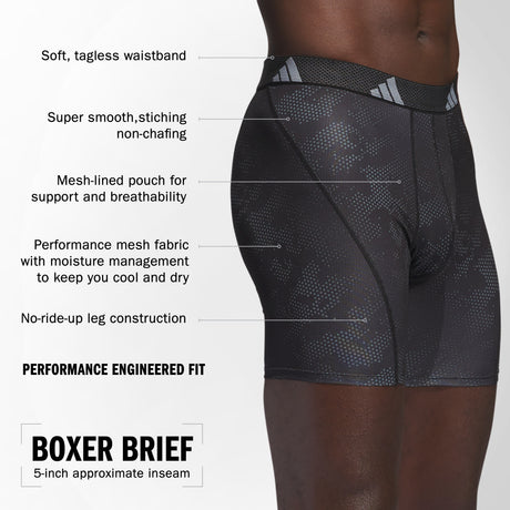 adidas Men's Performance Mesh Graphic 3-Pack Boxer Brief-2