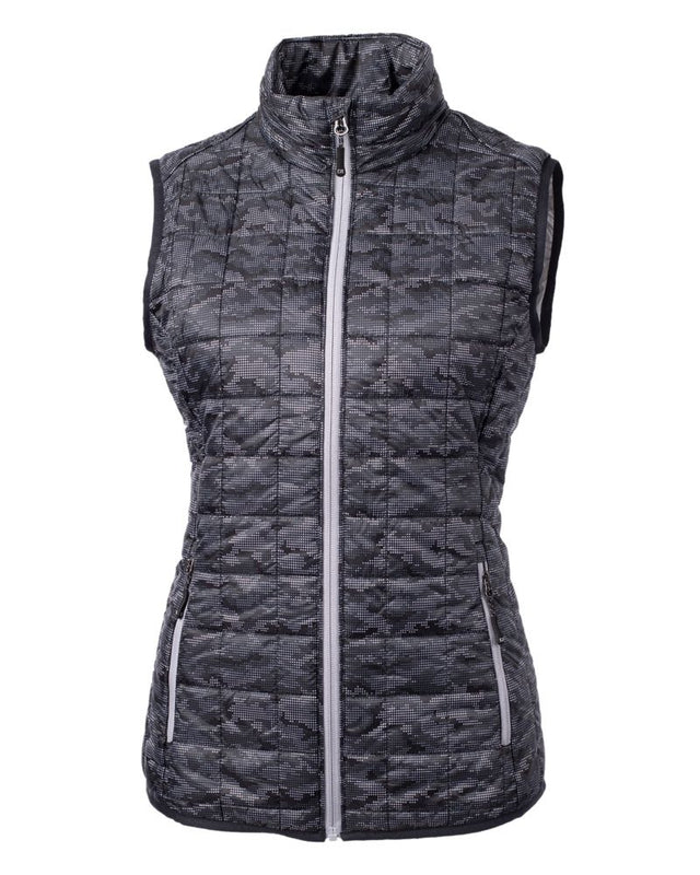 Cutter & Buck Women's Rainier Recycled Insulated Printed Puffer Full Zip Vest
