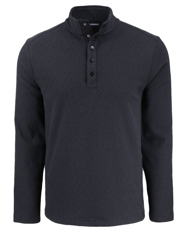 Cutter & Buck Men's Hunts Point Recycled Fleece Hybrid Snap Placket Pullover