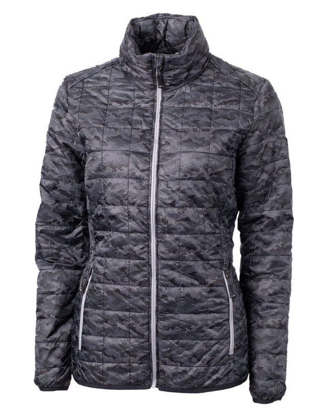 Cutter & Buck Women's Rainier Recycled Insulated Printed Puffer Full Zip Jacket
