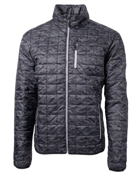 Cutter & Buck Men's Rainier Recycled Insulated Printed Puffer Full Zip Jacket